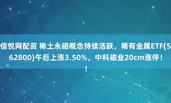 信悦网配资 稀土永磁概念持续活跃，稀有金属ETF(562800)午后上涨3.50%，中科磁业20cm涨停！